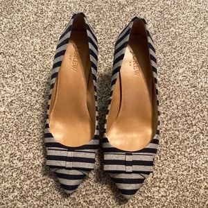 JCrew stripe pumps.
